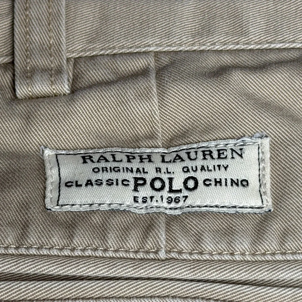 Polo Ralph Lauren Andrew Pant Mens 40x30 Tan Khaki Pleated Cotton Chino Trousers